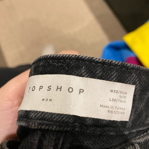 Top Shop Black Mom Jeans - Picture 2 of 3
